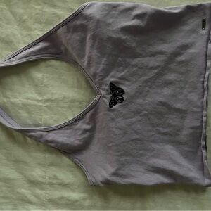 Lavender Hollister Butterfly Cropped Tank Top